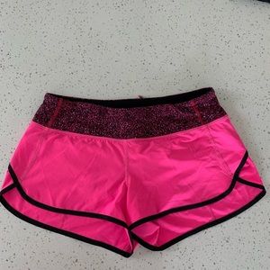 Lululemon running shorts with liner- hot pink